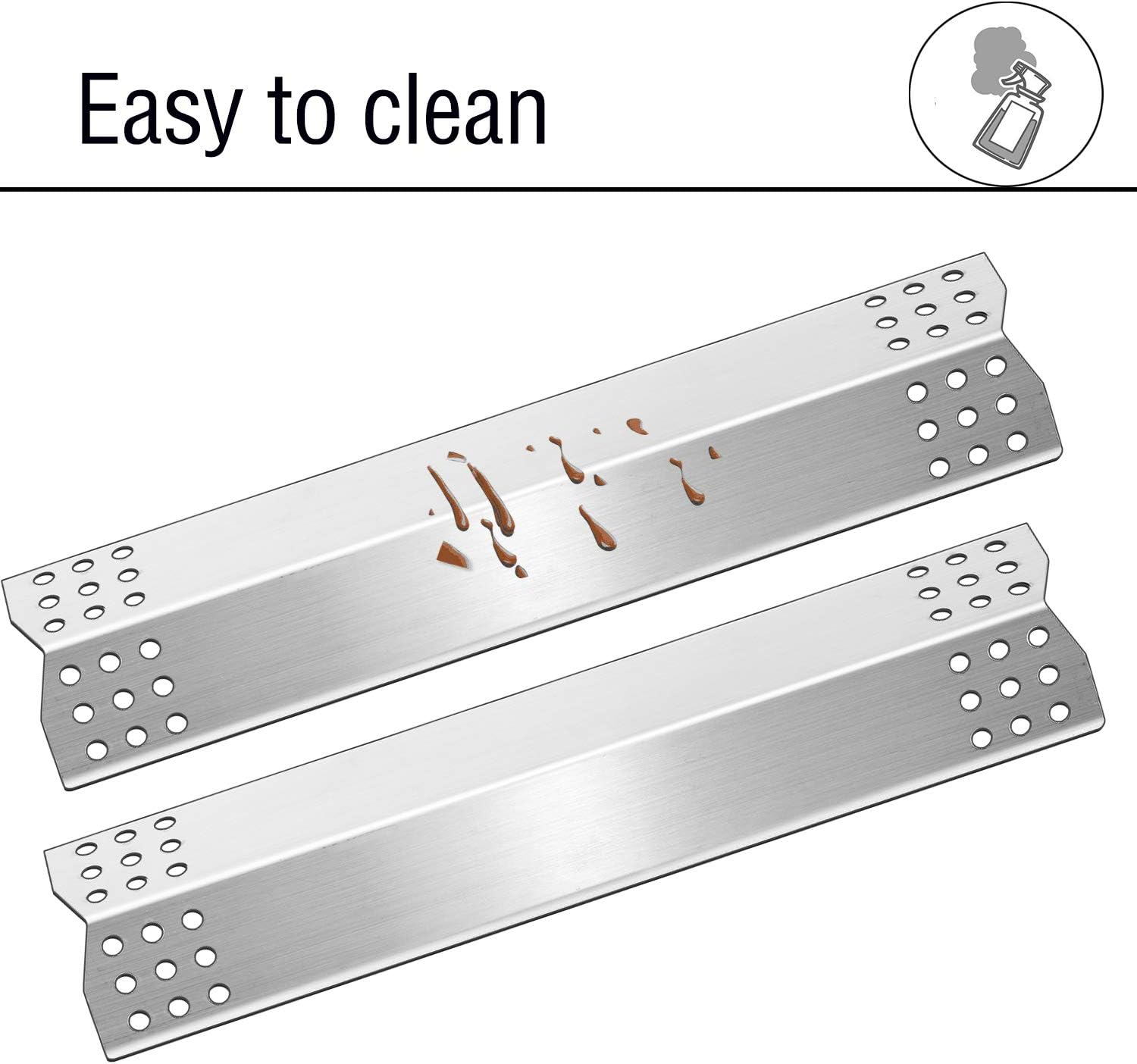 Kalomo 15 1/8 X 3 1/4&rdquo;Grill Heat Plates Parts for Master Forge 1010048 Models, Heat Shield Burner Cover Flame Tamer, Stainless Steel Gas Grill Heat Tent BBQ Gas Replacement Parts, Set of 4 image number 6