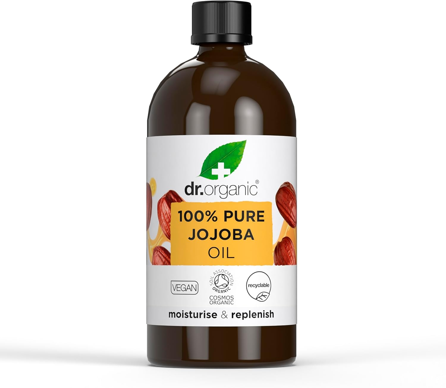 Dr Organic Jojoba Oil, 100% Pure & Natural, Moisturising, Multi Action, Face, Body & Hair, Massage, Carrier Oil, Aromatherapy, Vegan, Cruelty Free, Paraben & SLS Free, Certified Organic, 100Ml image number 1
