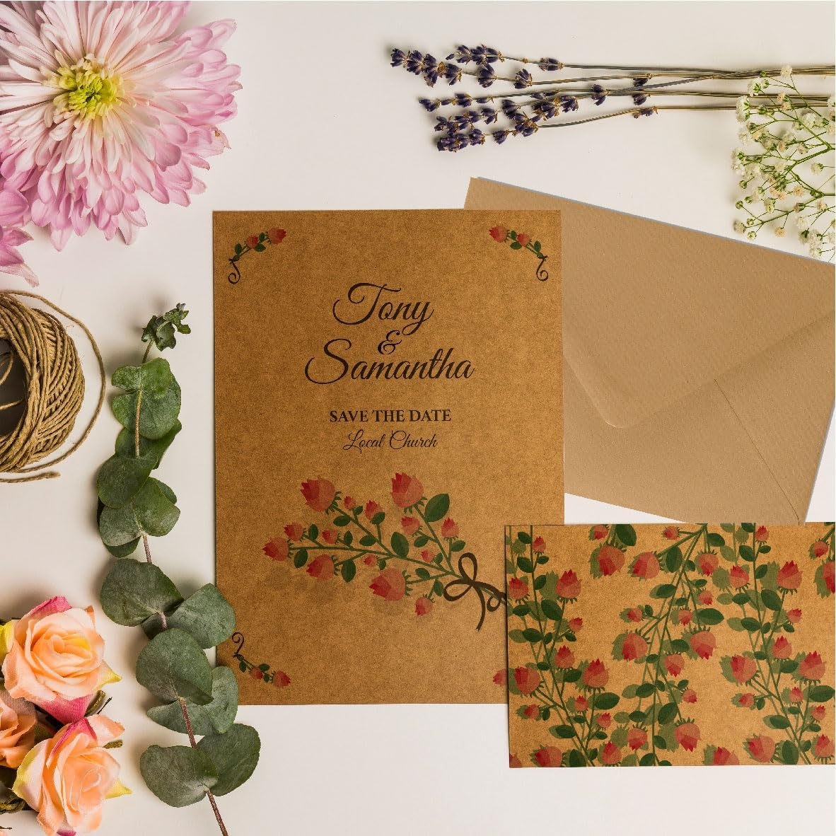 100 Pack Blank Cards with Envelopes 5X7 Inch, Bulk Kraft Paper Greeting Cards for DIY Card Making, Wedding, Birthday, All Occasions