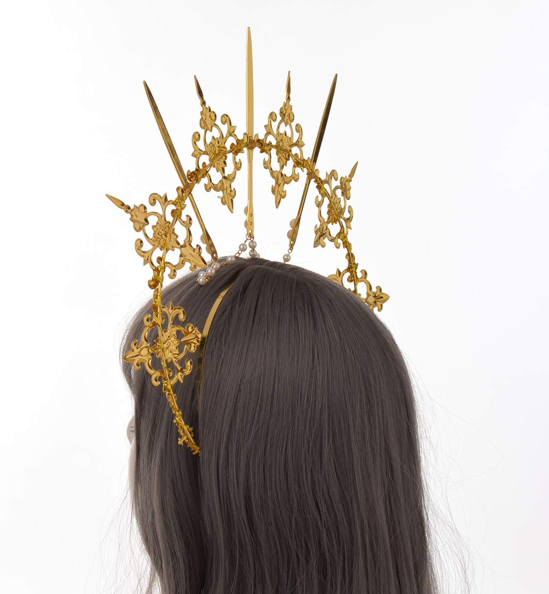 BLESSUME Halo Crown Mary Goddess Headband Women Halloween Costume Headpiece image number 4
