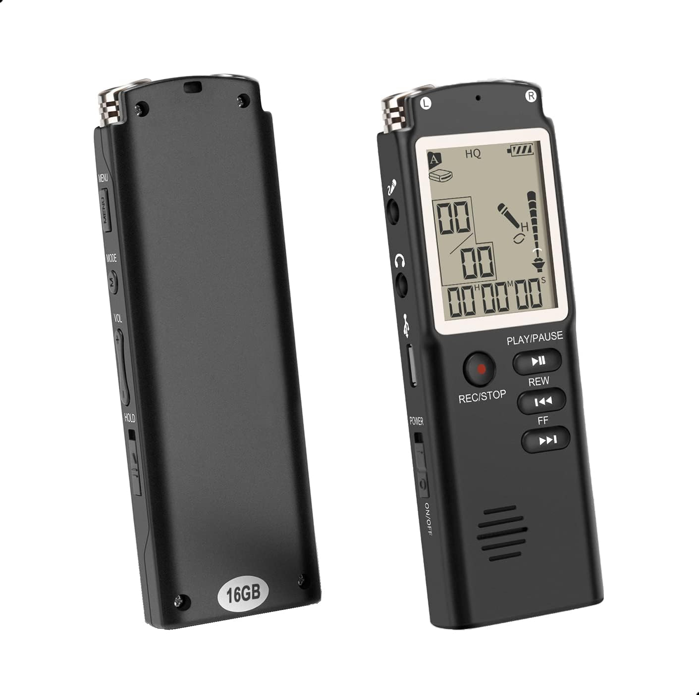 32GB Digital Voice Recorder Noise Cancelling Audio Recorder with Playback, Large LCD Screen and Built-In Speaker, Digital Tape Recorder for Meetings, Lectures, Interviews image number 4