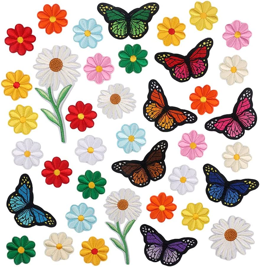 27 Pcs Butterfly Embroidered,Clothing Butterfly Suits of Different Sizes Patches Set,Cute Decoration Embroidered Patches for Clothing Jackets Backpacks Jeans Hats Bags DIY