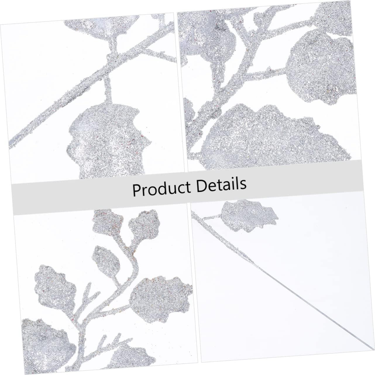 Christmas Glitter Leaves Faux Leaf Ornaments 10Pcs Holiday Decoration Home Party image number 3