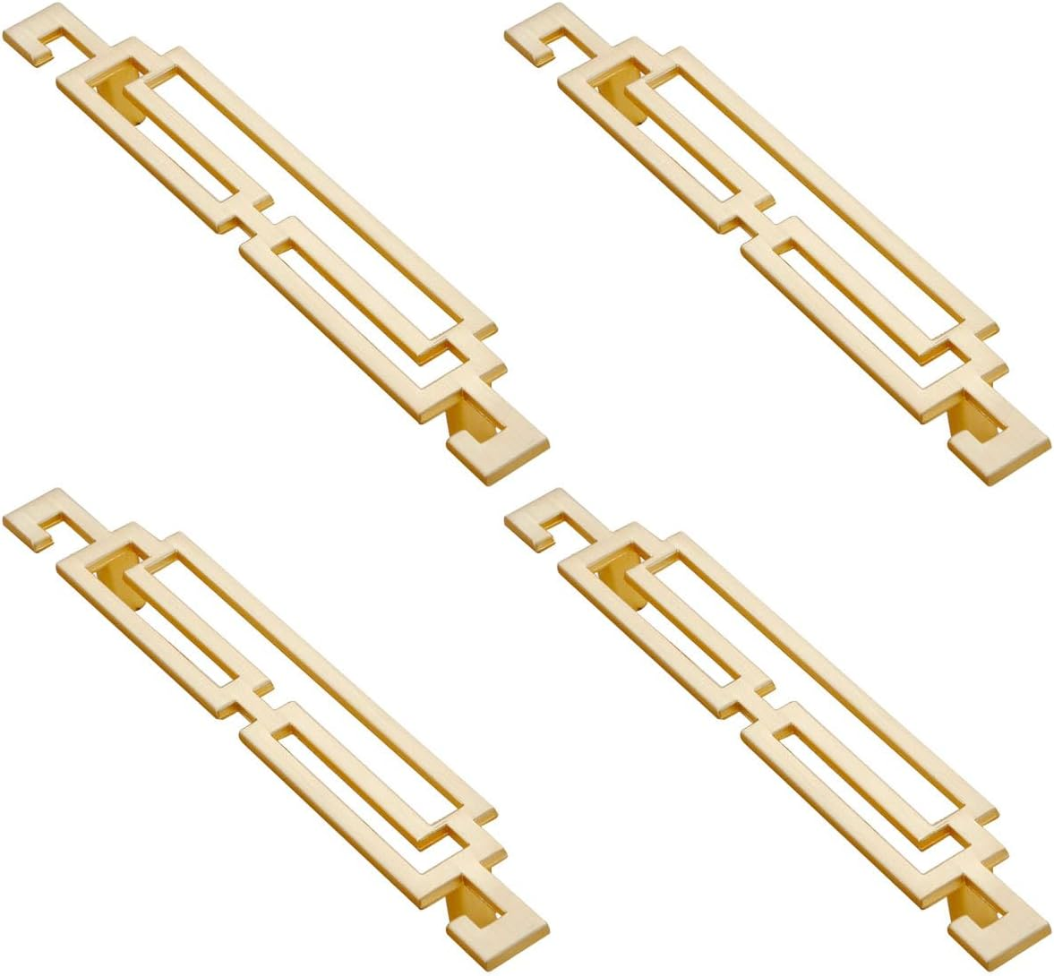 4Pack Art Deco Drawer Pulls Chinese Hollow Gold Handle Zinc Alloy Cabinet Handles Gold Cabinet Hardware (Hole Spacing: 96Mm) image number 4