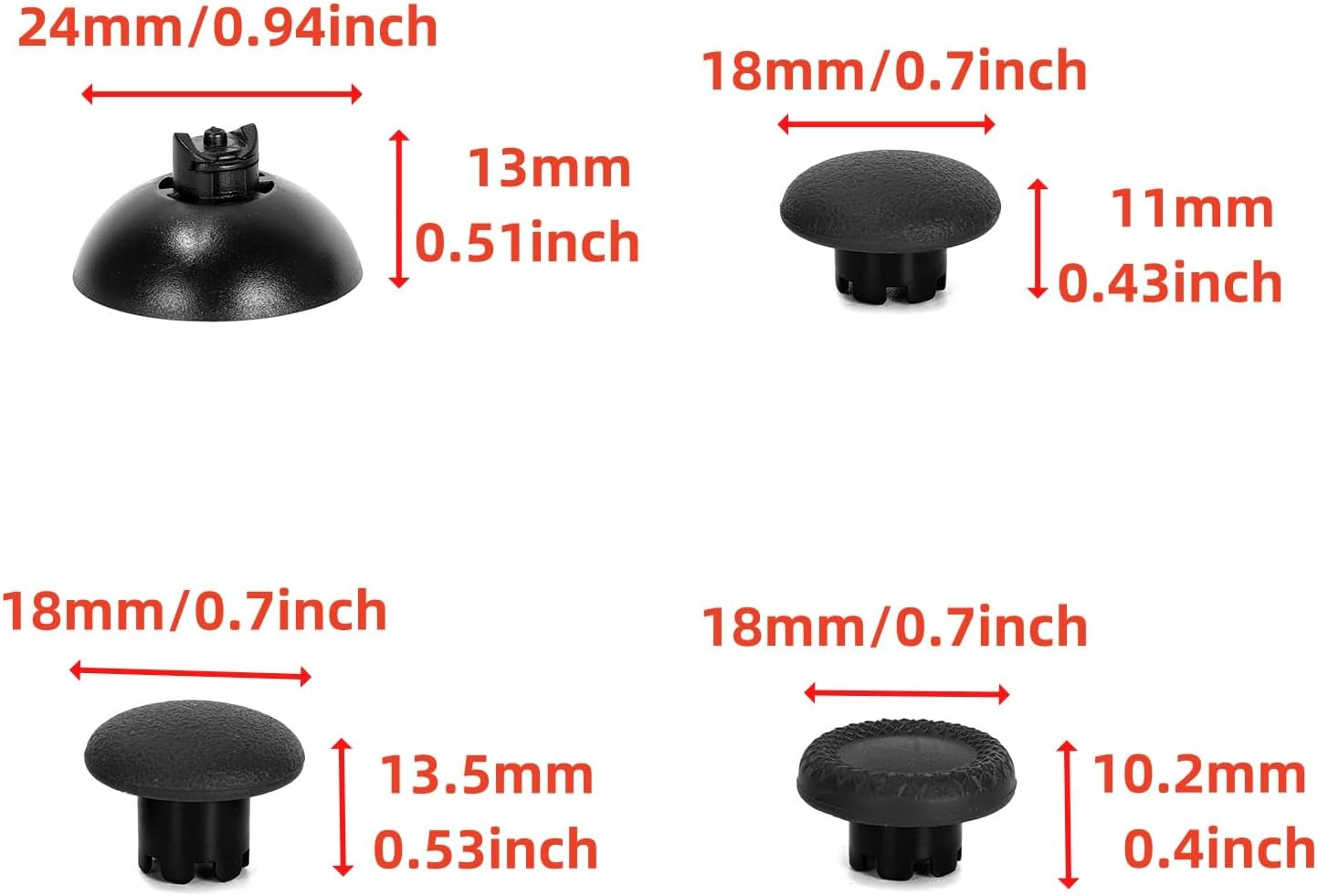 Ruimou 8Pcs Black Silicone Anti-Slip Game Controller Thumb Grip Cap and Base Compatible with Ps4/Compatible with Ps5/Compatible with Xbox X Series Etc - Black image number 4