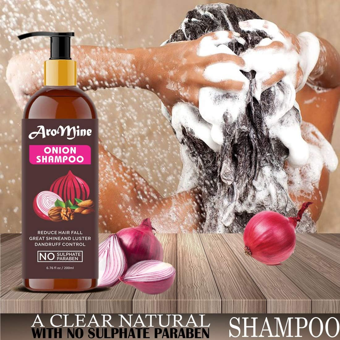 Natural & Organic Red Onion Shampoo - Paraben & Sulphate Free, 200Ml image number 2