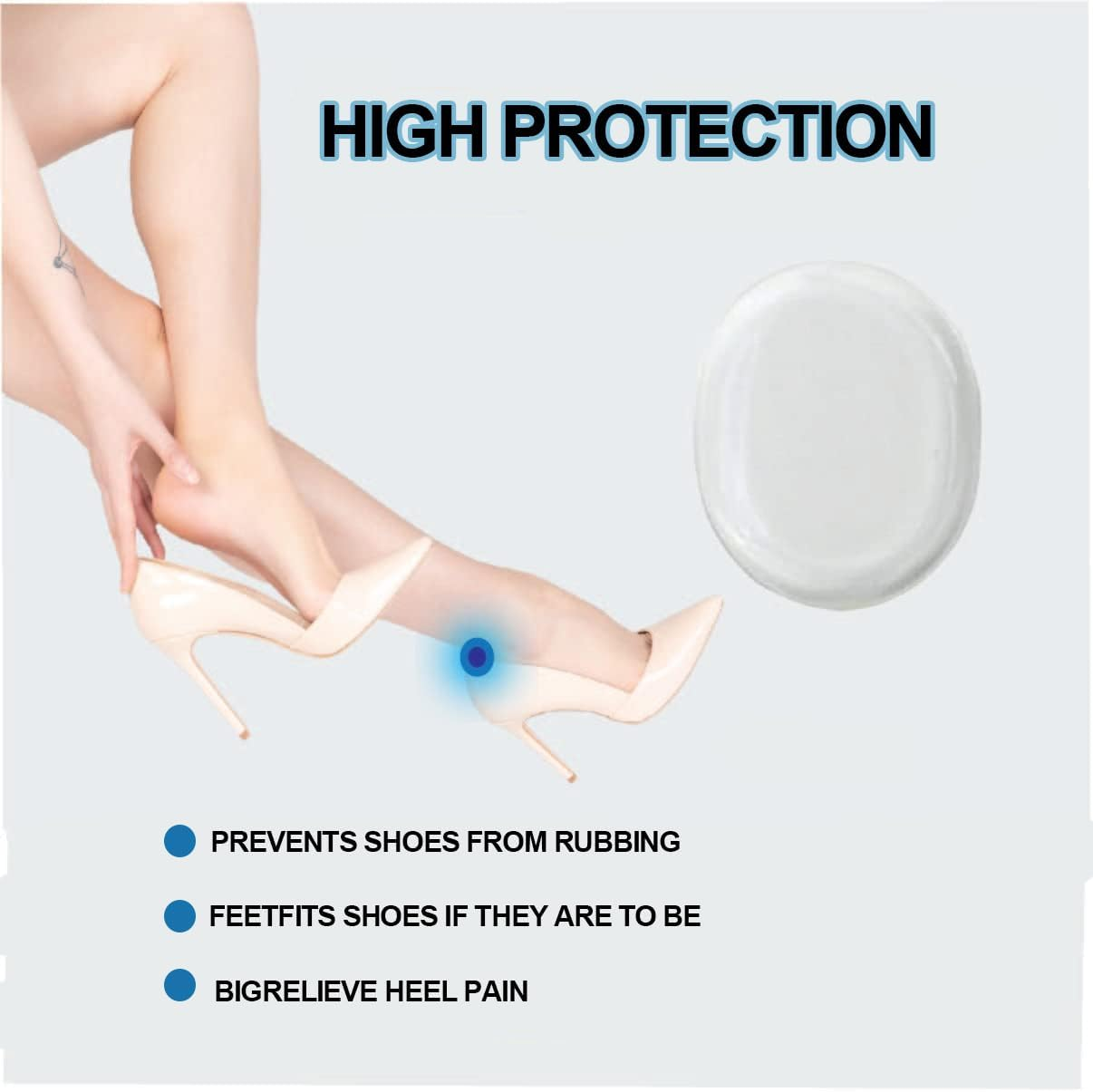 Silicone Gel Shoe Pads, 60 Pieces, Adhesive Blister Cushion Inserts image number 2