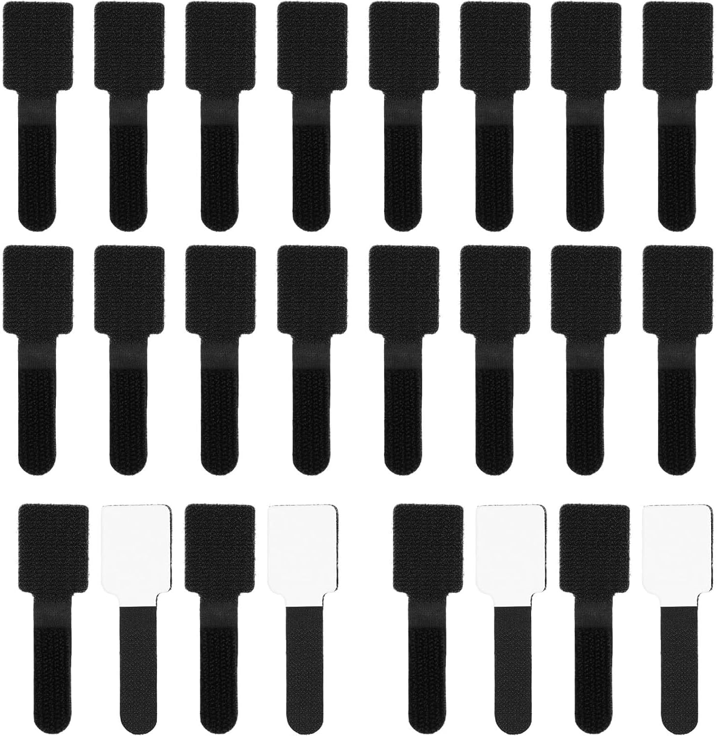 Shengsenfu 100 PCS Self-Adhesive Hook Sticky-Back Cord Organizer for under Desk Cable Management, Adjustable Nylon Wire Organizer for Home and Office, Adjustable Cable Management Reusable Cable Clips image number 3