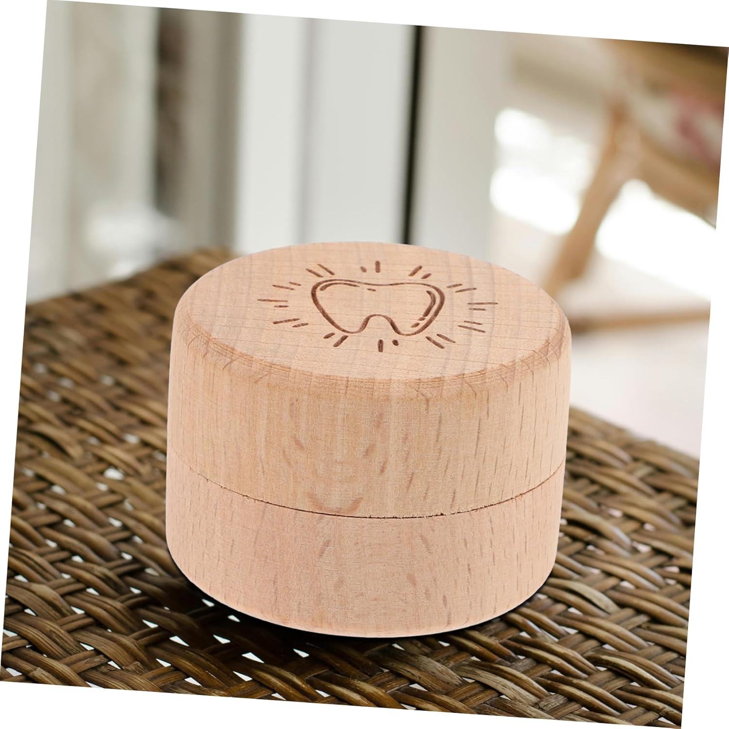 Unique Wooden Tooth Box First Tooth Keepsake Storage for Newborns for Boy Girl'S image number 3