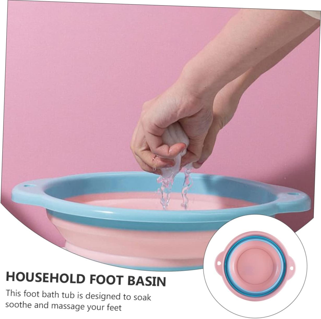 1Pc Folding Foot Bath Basin Portable and Foot Soak Tub for Home Use Creative Design Deep Basin image number 1