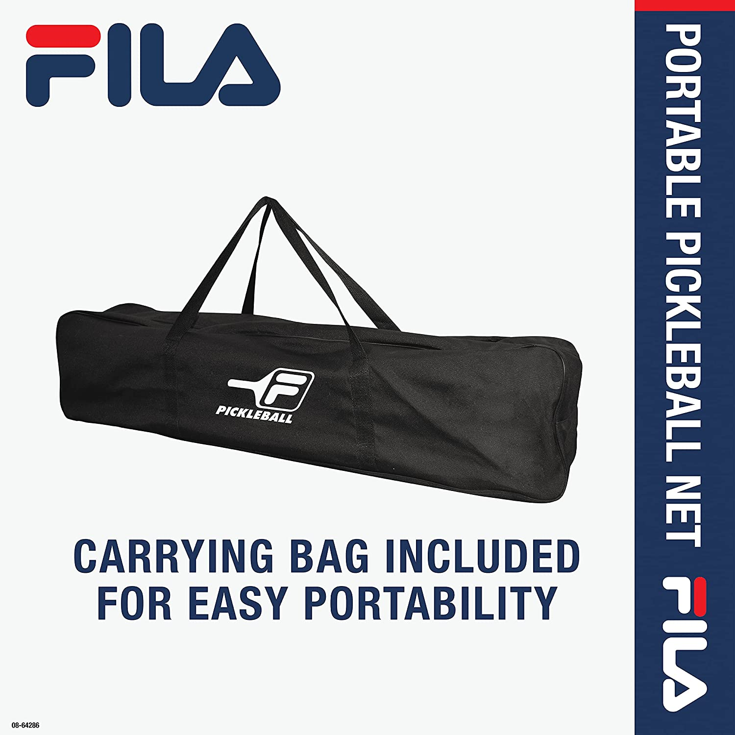 FILA Pickleball Net - 22 Ft X 3 Ft Regulation Size, Black Nylon Mesh, Includes Carry Bag, Quick & Easy Setup image number 6