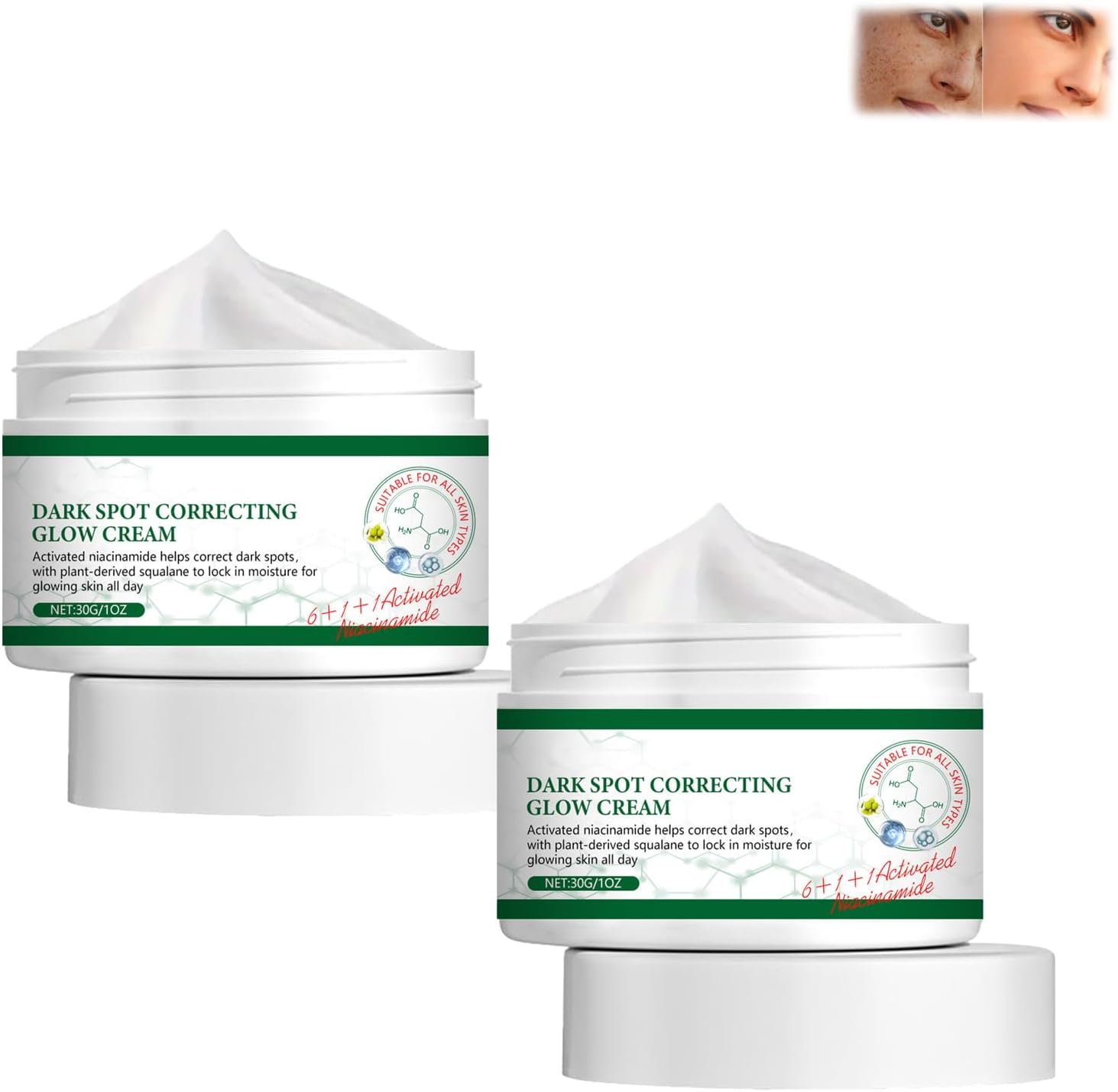 Dark Spot Correcting Glow Cream - Hydrating & Brightening Serum with Niacinamide for Face, Reducing Hyperpigmentation, Fine Lines, Blemishes, and Even Skin Tone (2) image number 2