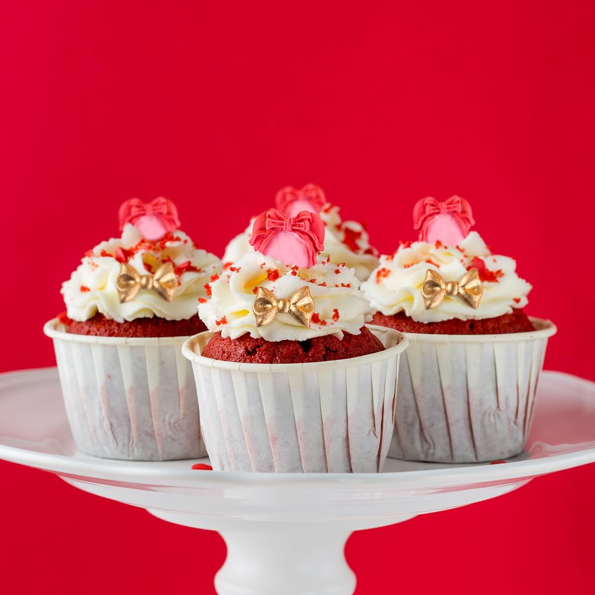 NILLOS Bowknot Fondant Mold, 2 PCS Bows Cartoon Silicone Mold for Dessert, Ice Cube, Chocolate, Cake Decorating (Pink) image number 1