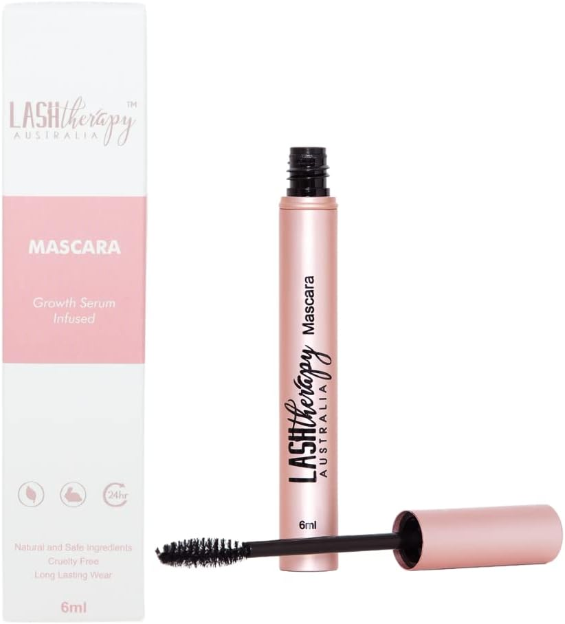 Lash Therapy Australia Growth Serum Infused Mascara, Smudge Proof & Waterproof, Natural for Sensitive Eyes, Volume & Length (Black) 6Ml image number 1