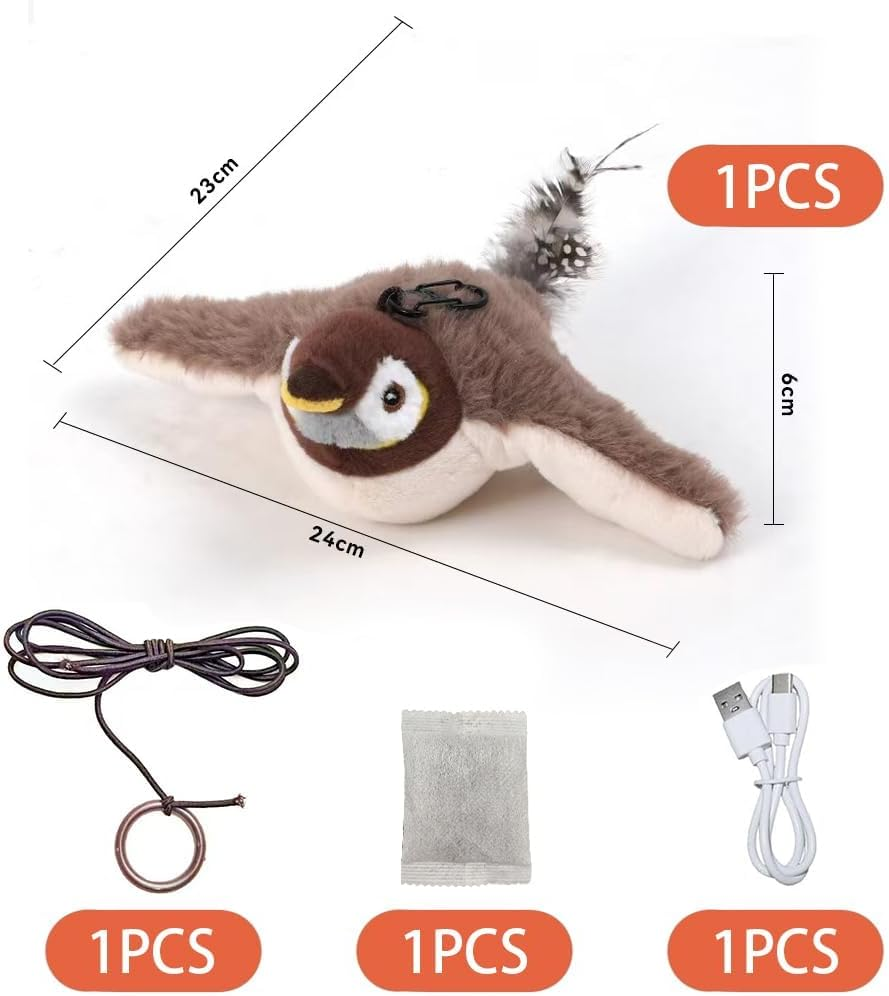 Interactive Cat Toys, Rechargeable Flappy Bird Cat Toy, Catnip Toy, Suitable for Bored Indoor Cats and Dogs, Suitable for All Varieties image number 2