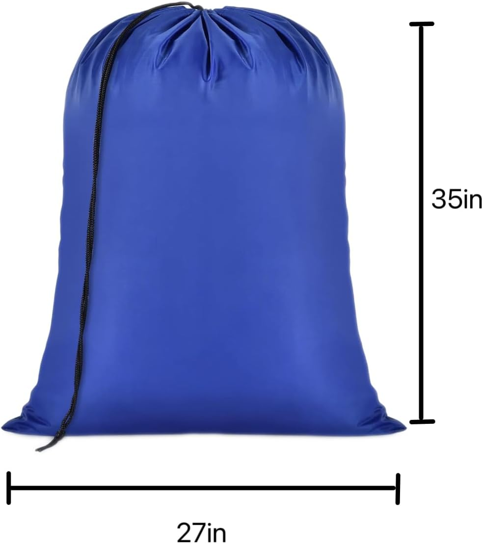 Tear-Resistant Large Laundry Bag with Drawstring, 27 X 35Inches，Royal Blue，For Travel and Storage image number 2