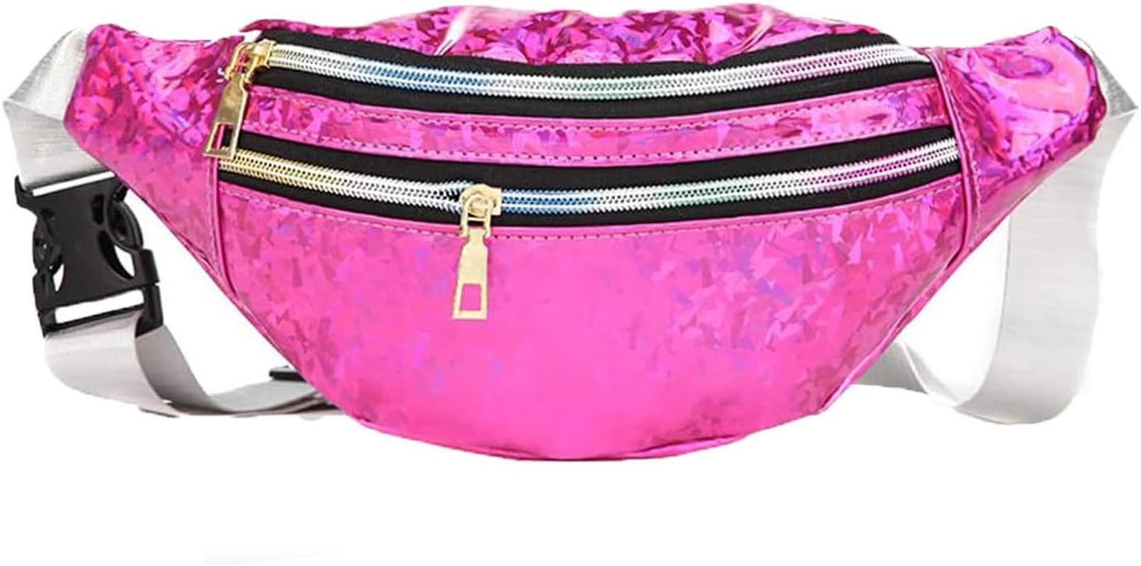 Fanny Pack Fashionable Waist Bag Waterproof Bum Bag with Adjustable Strap for Women Men Sports Running Hiking Jogging (Rose) (Pink) image number 3