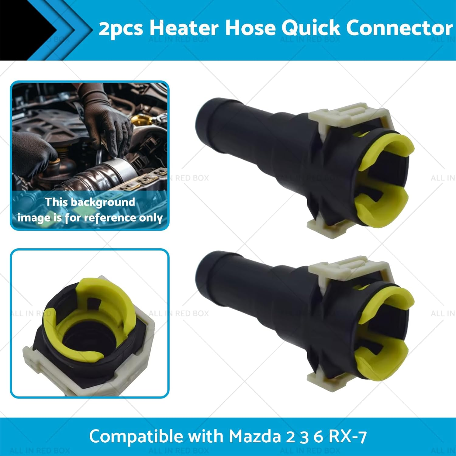 MAX COOL 2PCS Heater Hose Quick Connectors Suitable for Mazda MX-3 MX-6 RX-7 Protege MPV image number 2