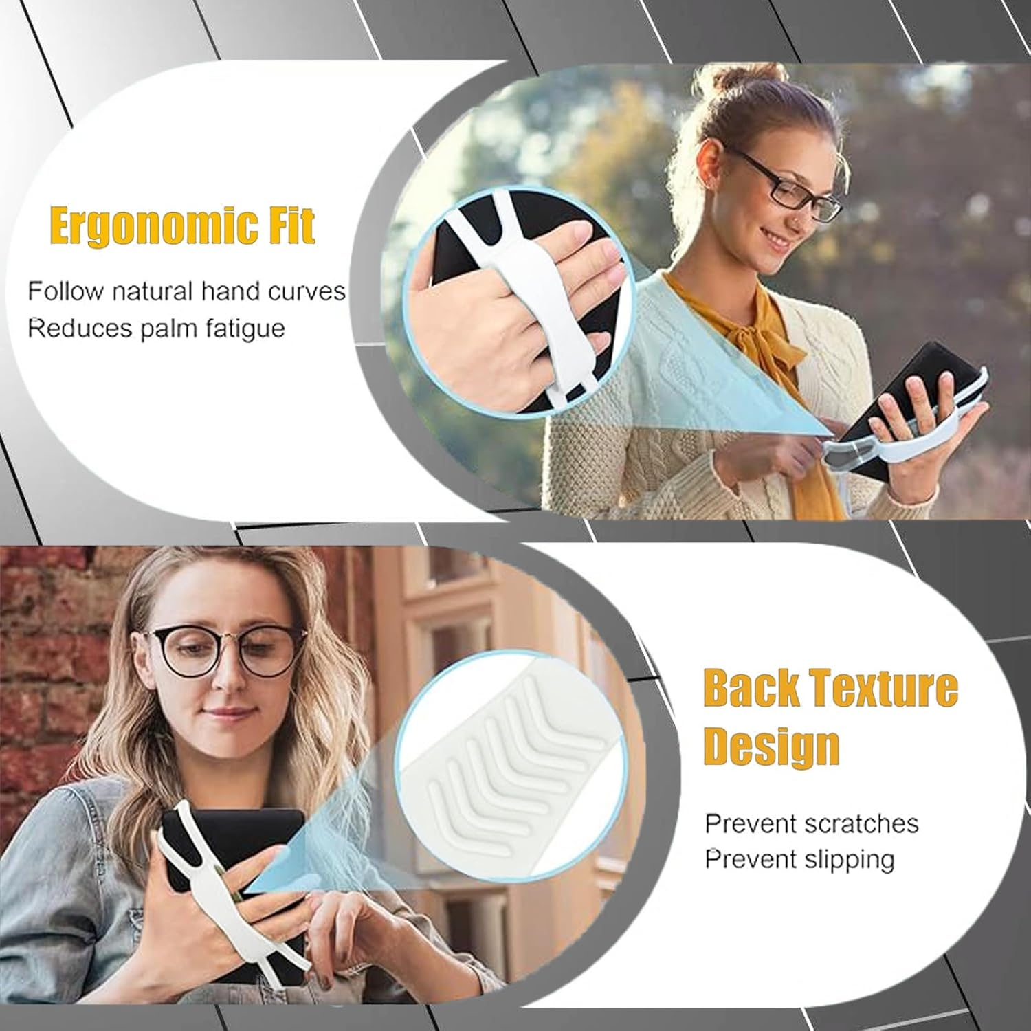 Zakora Ergonomic Hand Strap for Kindle & Tablets (4.7-8") - Universal Finger Grip Holder for Paperwhite/Oasis/Kobo/Phone - Reading Comfort for Bed/Commute/Travel (Pink) image number 1