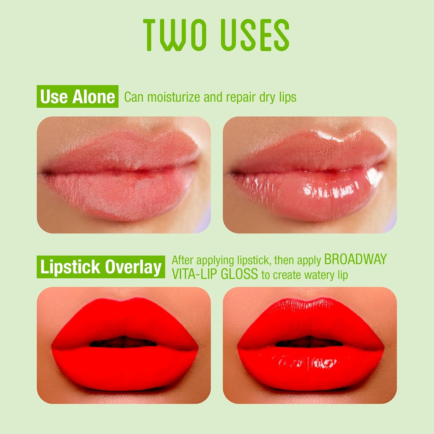 Ruby Kisses Broadway Vita-Lip Clear Lip Gloss (Mint Oil 3 Pack), Ultra-Hydrating & Soothing Formula with Vitamin Oils, High-Shine Non-Sticky Finish, Nourishing Glossy Lip Balm with Cooling Effect image number 1