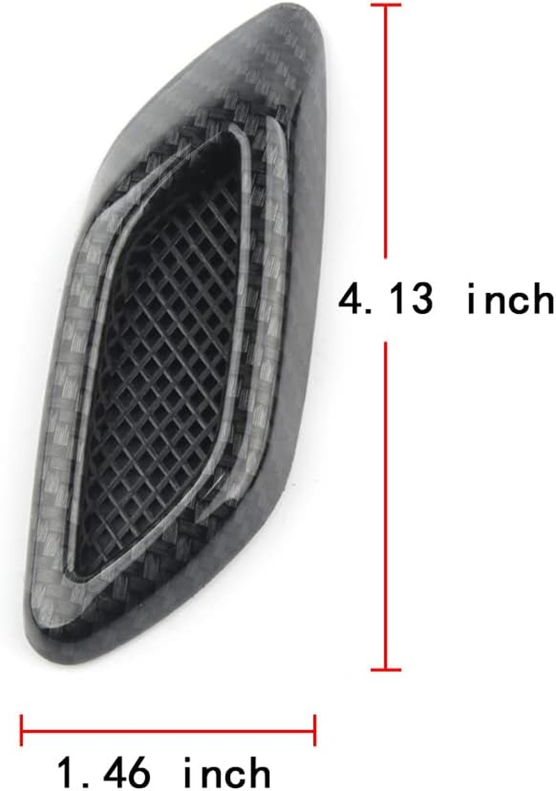 6Pcs Car Fender Trim Decorative Intake Universal Auto Air Flow Bumper Side Vent Decal Scoop Hood Spolier Door Carbon Fiber ABS Chrome Silver Exterior Glossy Black Sticker for Most Cars image number 1