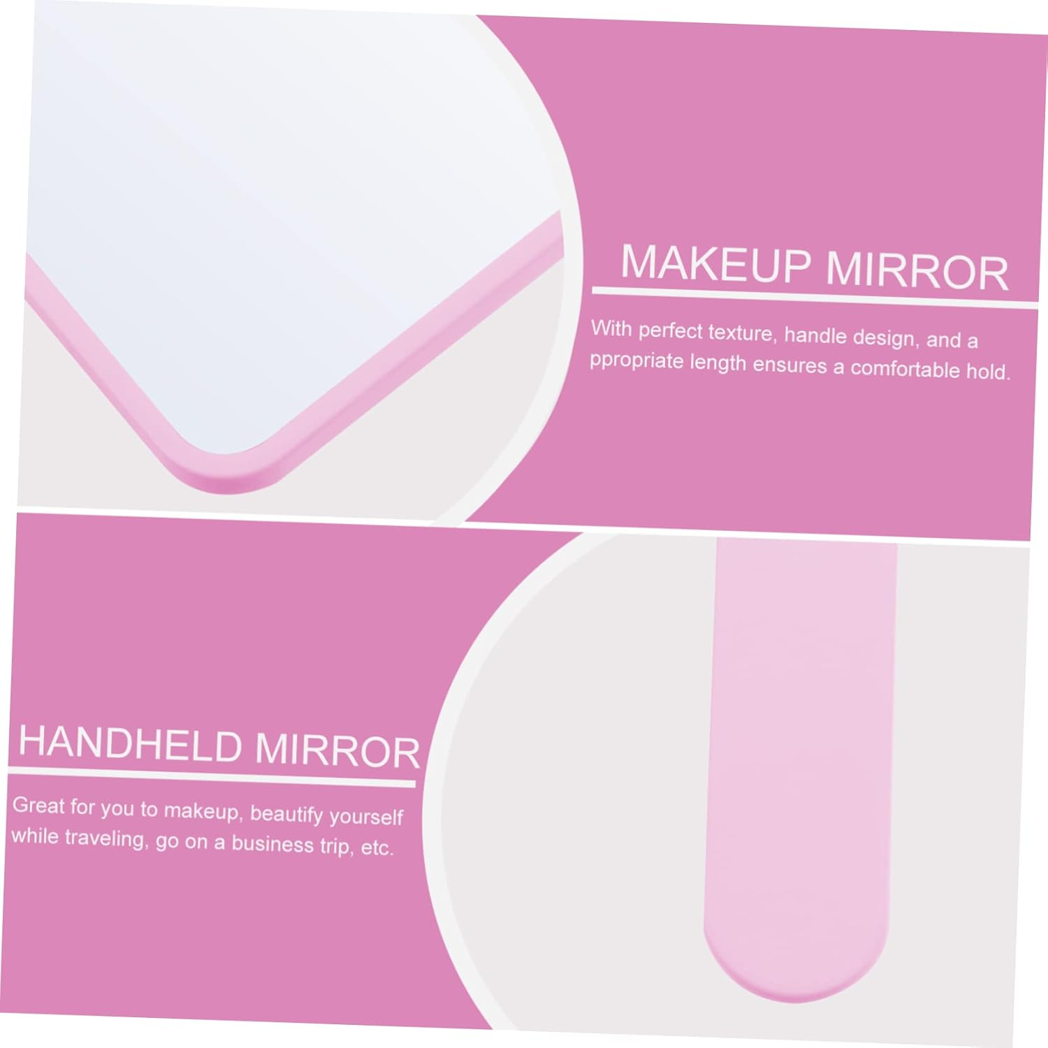 Portable Handheld Makeup Mirror Lightweight Pocket Mirror for Women Travel Cosmetic Mirror for Beauty for Makeup Application and Touch Ups the Go image number 3