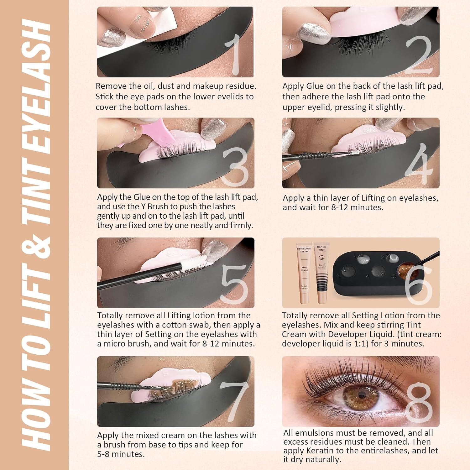 Libeauty Lash Lift Kit and Tint, Brow Lamination Kit Quick Curling Perming & Natural Black Coloring with Complete Tools DIY at Home and Popular with Salons image number 3