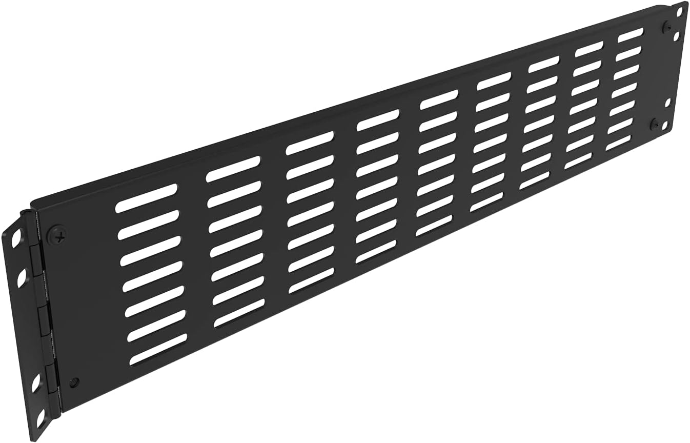 Jingchengmei 2U Hinged Blank Panel - Slot Vented Server Rack Panel for 19-Inch Network Cabinet or Server Rack Enclosure Black (2UVBPHN, Black) image number 6