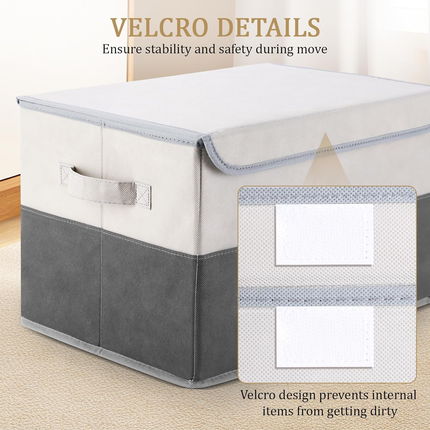 Warmi 4 Pack 29L Foldable Storage Box with Lids & Handles - Large Capacity Basket (L40Xw28Xh26Cm) for Bedroom, Wardrobe, Closet, Clothing, Sweater, Bedding, Home Storage & Organisation image number 6