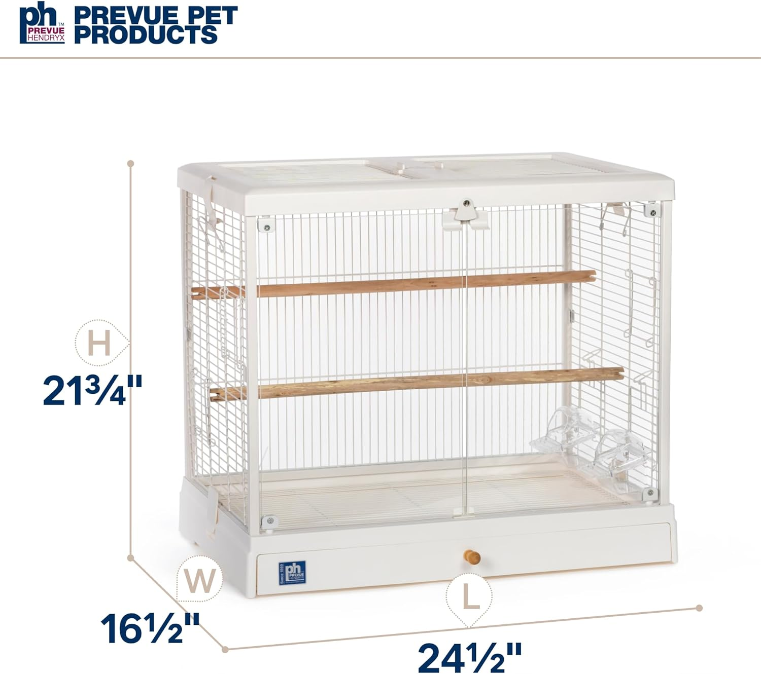 Prevue Pet Products Clear View Glass Bird Cage Crystal Palace Luxe for Small Birds - White Frame image number 5