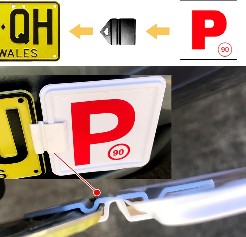 Clip It on Clips Easy to Attached & Removed from Licence Plate 2 Clip Only (White) - Black image number 2
