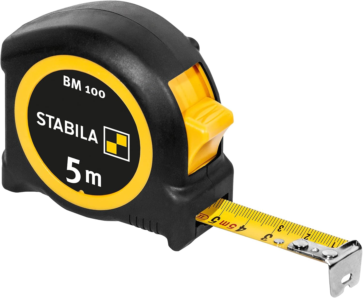 STABILA Pocket Tape Measure BM 100 3M 1000 Metric Scale - Shatterproof ABS Housing, Movable Initial Hook, Belt Clip, MID Accuracy image number 6