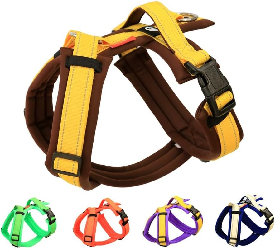 Hakusan Zero Harness, Burden Reduction, Dog Harness, Adjustable Size, Easy to Put on and Take Off, Reflective Material, Lightweight, Breathable, Handle, Nameplate, Small, Purple X Yellow