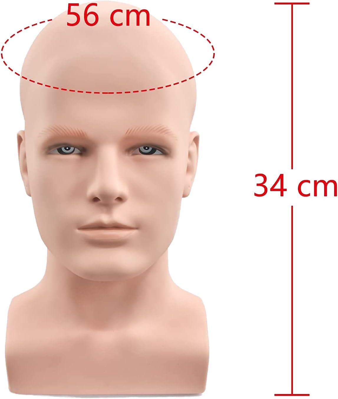 Tuperoymse Male Mannequin Professional Manikin for Display Wigs Hats Headphone Display Stand (Matte Black)