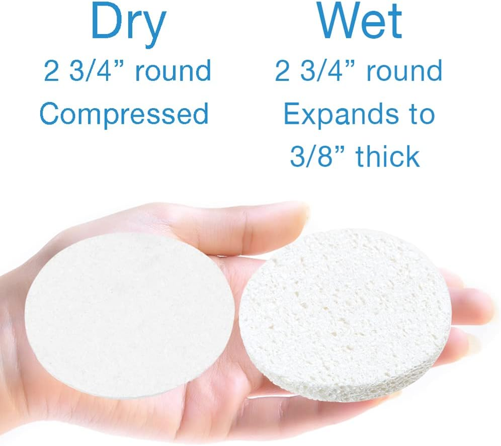 Forpro Premium Compressed Facial Sponges, 50-Count Cellulose Sponges for Facial Cleaning, Exfoliating and Makeup Removal, 2.75" Round, White - White image number 3