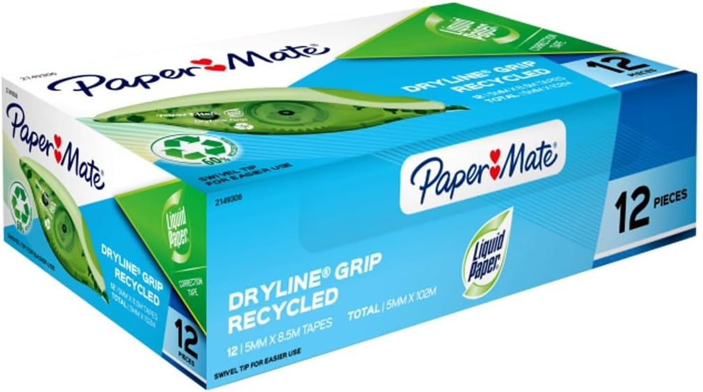 Paper Mate Liquid Paper Dryline Grip Correction Tape (Pack of 12) image number 3
