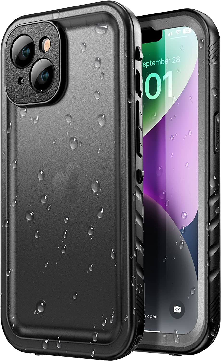 SPORTLINK Design for Iphone 14 Waterproof Case - Shockproof Dustproof Phone Case with Screen Protector for Iphone 14, Full Body Protective Case for Iphone 14 Cover 6.1'' Black image number 1