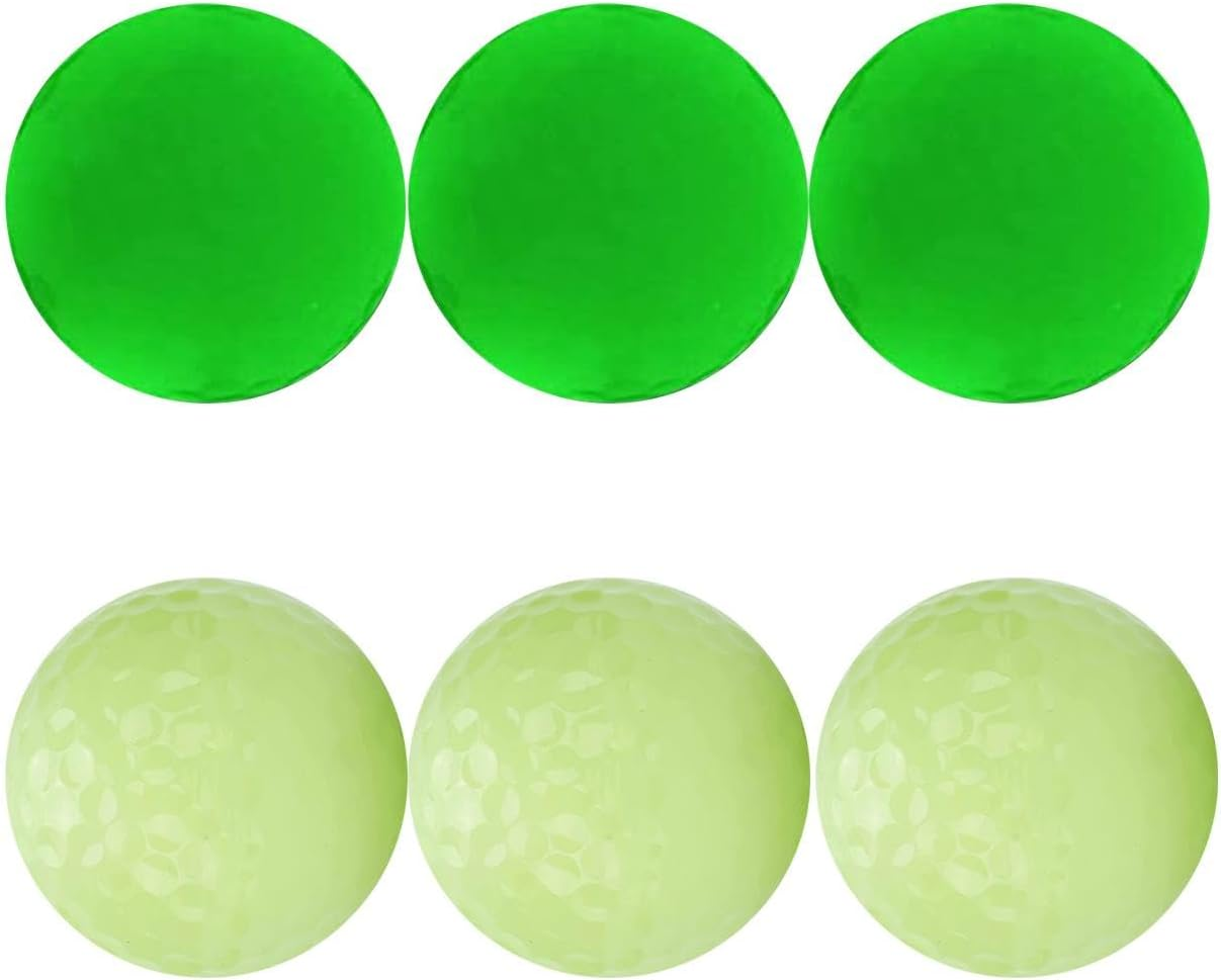Aymzbd 6 Pack Glow in the Dark Golf Balls, Fluorescent Golf Balls Glow in the Dark, Bright Glowing Balls for Game Tournaments,