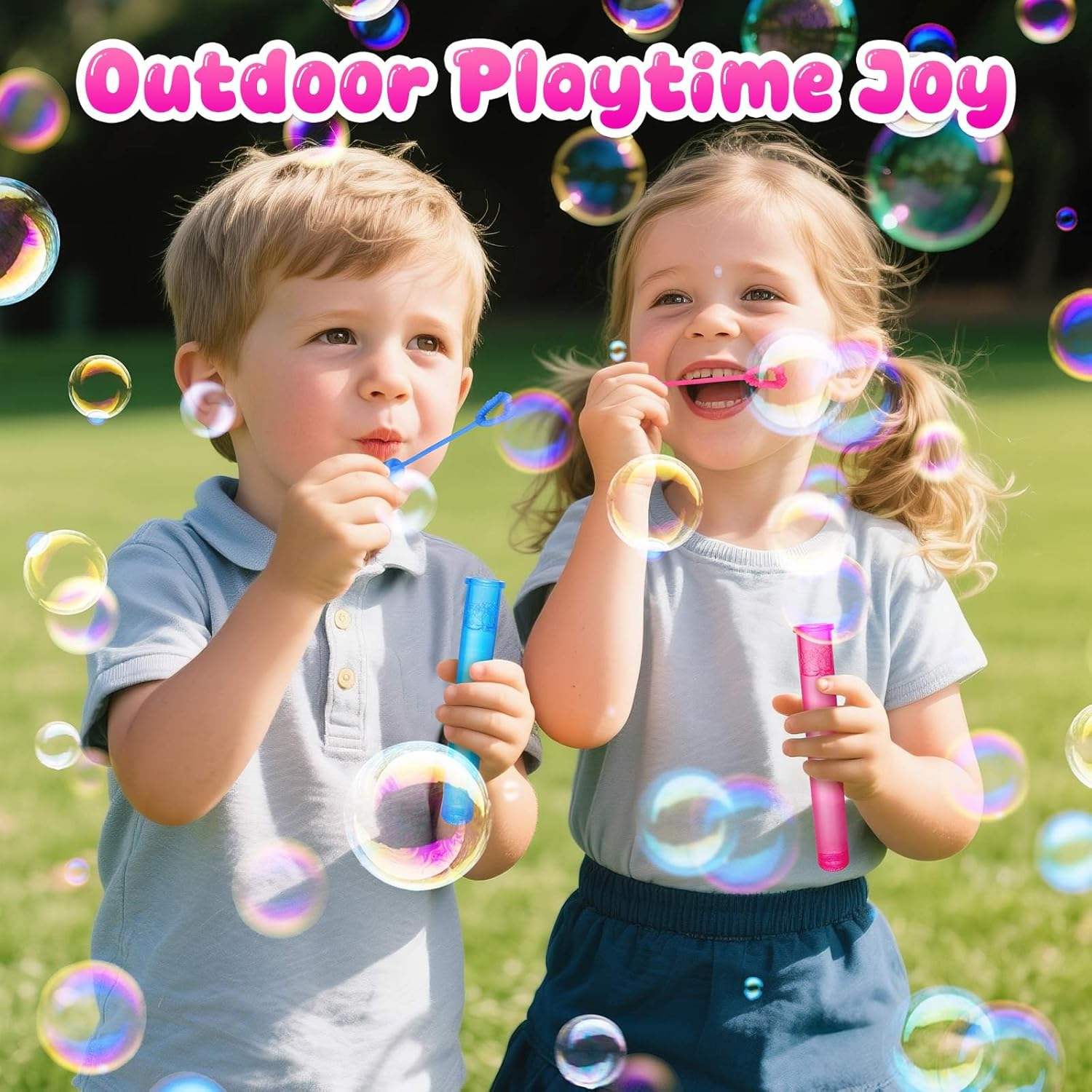 Zynexis 48 Pack 4 Colors Mini Bubble Wands for Kids with Gift Box, Bubbles Party Favors Supplies for Toddlers,Goodie Bag Stuffers Fillers, Birthday,Wedding, Halloween, Camping Gifts for Boys Girls image number 5