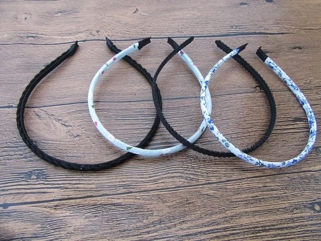 20Pcs Simple Thin Hairband Headband with Fabric Covered Mixed