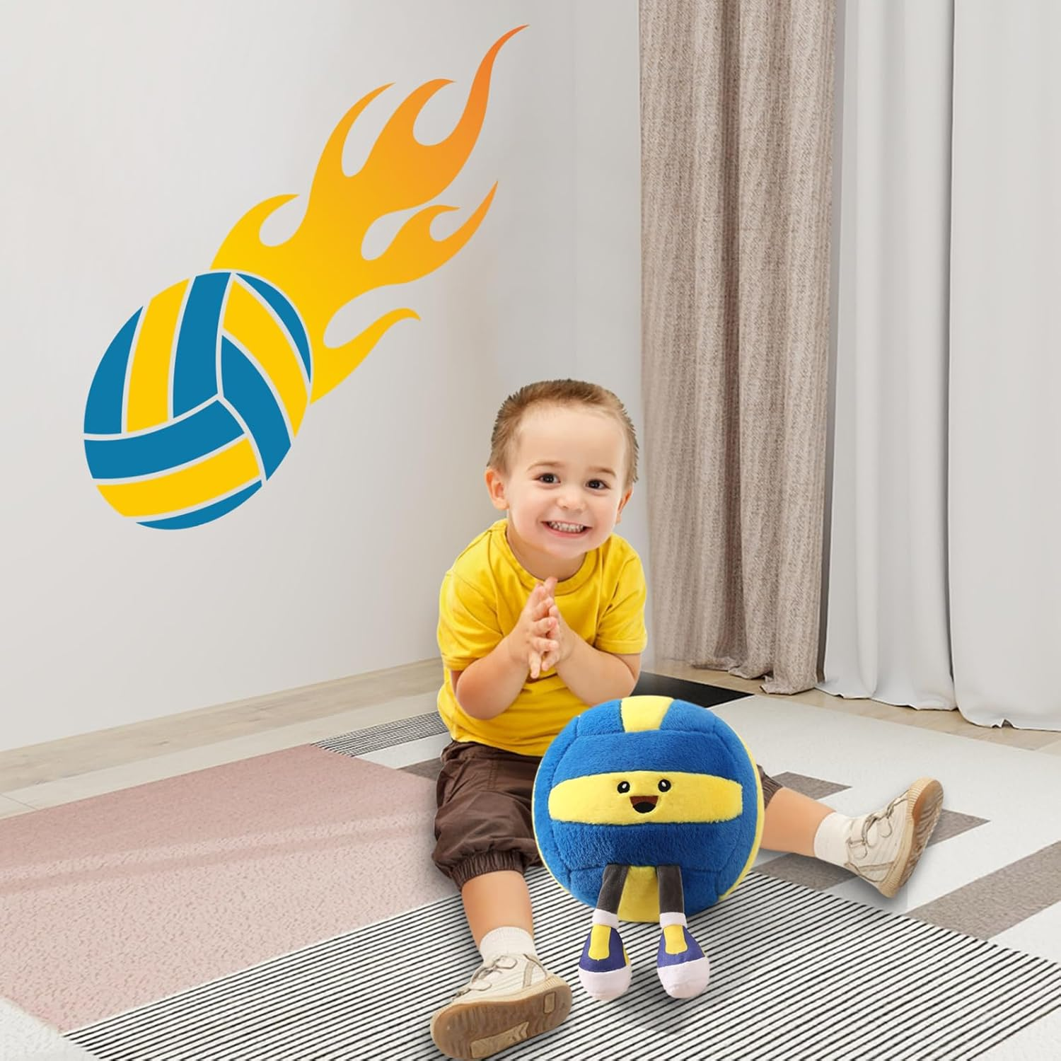 Volleyball Pillow - Soft Plush Funny Volleyball Stuff Sports Pillow for Boys Girls,Cute Plush Toy Gifts for Teens,Sports Enthusiast Room Decor