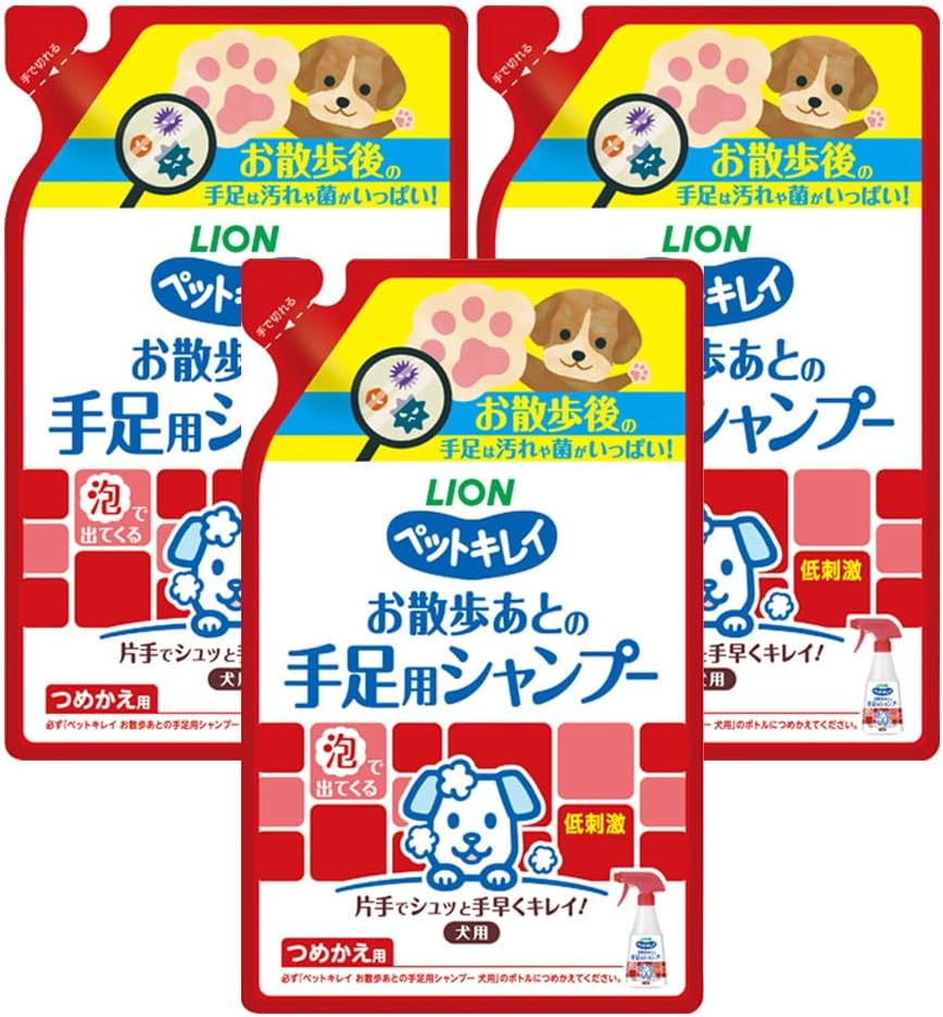 Lion Pet Kirei Shampoo for Hands and Feet after Walk for Dogs, Refill, 1, 3 Pack (Bulk Purchase) image number 5