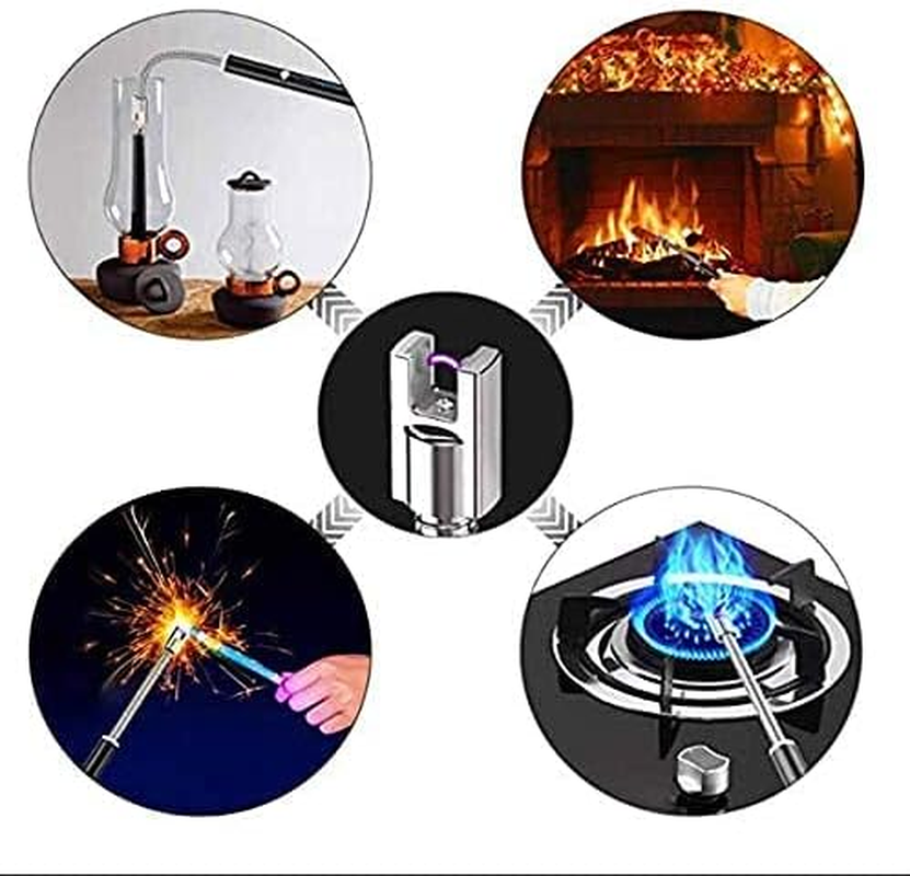 Kitchen ARC Flameless USB Kmest Lighter BBQ Windproof Portable Candle Rechargeable (Silver) image number 1
