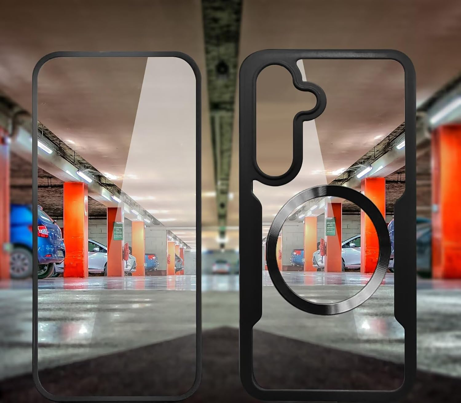 ILING Clear Case for Samsung Galaxy A17 5G/4G, Compatible with Magsafe Magnetic Suction, 360&deg; Full Body Protection Hard PC Silicone Shockproof Cover with Built-In Screen Protector (Green) image number 3