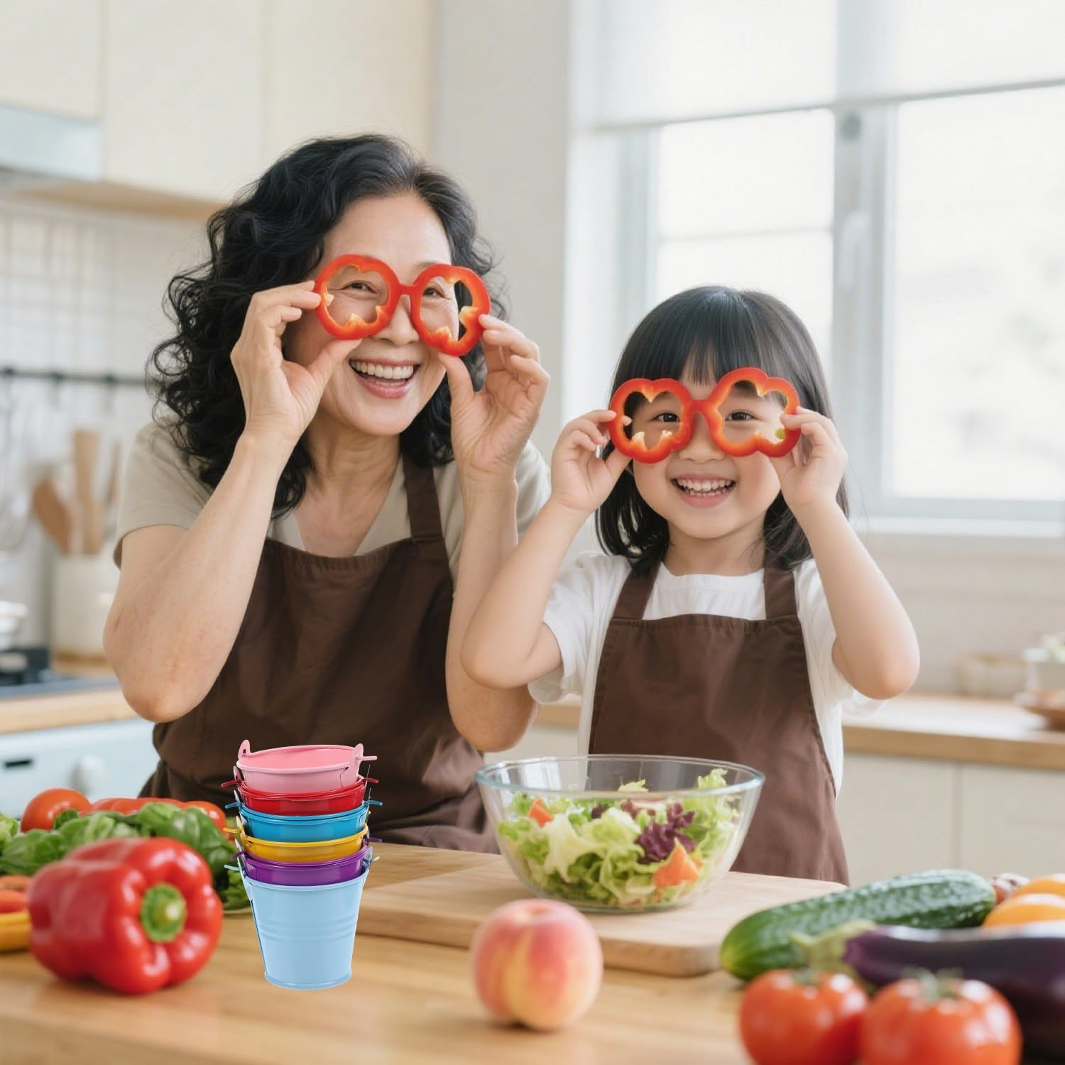 6 Pcs Candy Color Small Iron Buckets, Mini Metal Storage Buckets with Lightweight Handle, Retro Classic Design for Candy Party Favors, Garden Planting, Home Decor, Crafts image number 3