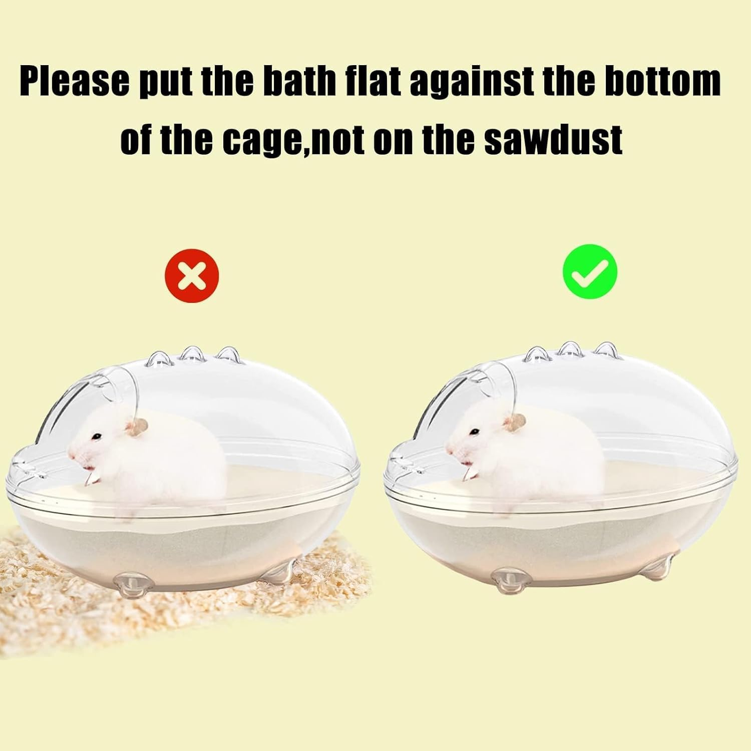 Hamster Sand Bath, Pet Bath, Hamster Toilet, Sand Bathroom, Container Small Animal Sauna Sandpit for Hamsters, Guinea Pigs, Ferrets, Gerbil Chinchilla (S) image number 5