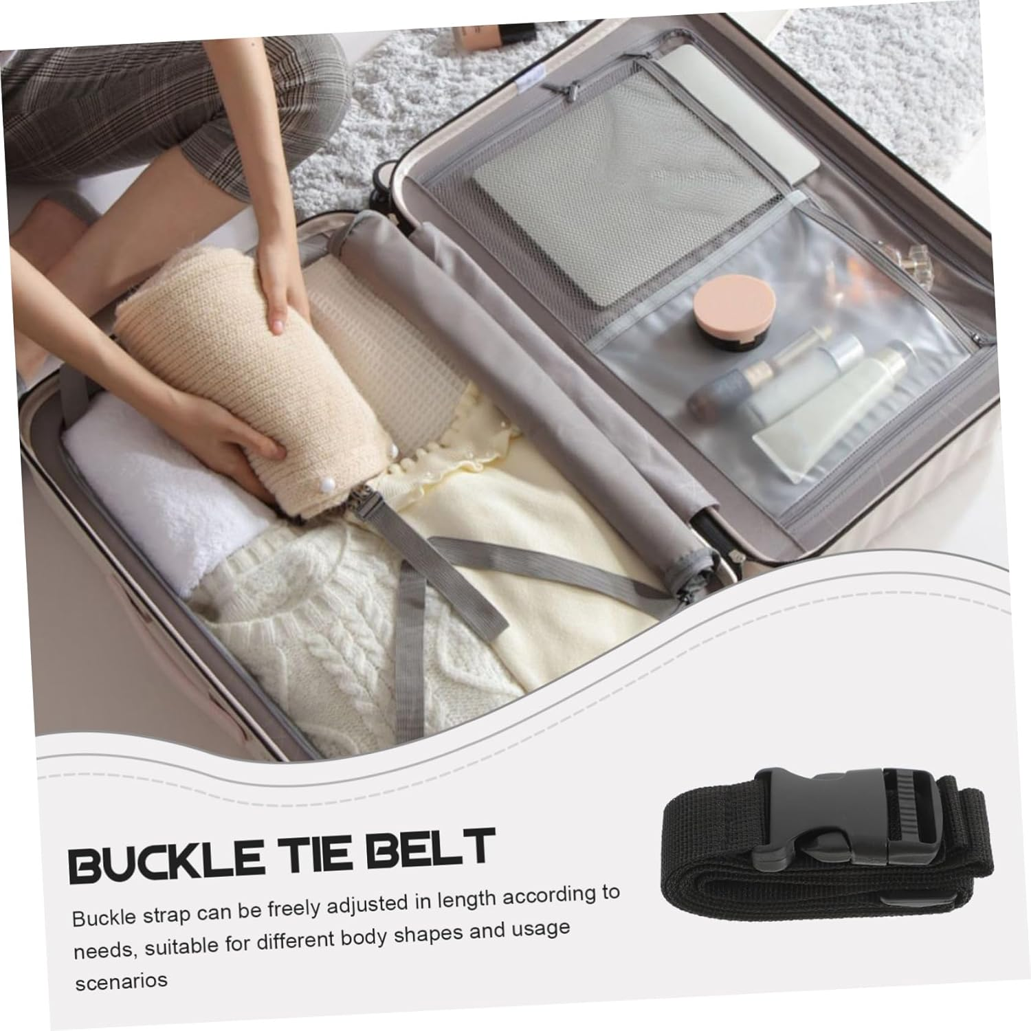 LAPYAPPE Adjustable Utility Bag Strap with Secure Buckle Wide Multipurpose Luggage Strap Extender for Hiking Backpacks Outdoor Gear Travel and Sports Bags image number 5