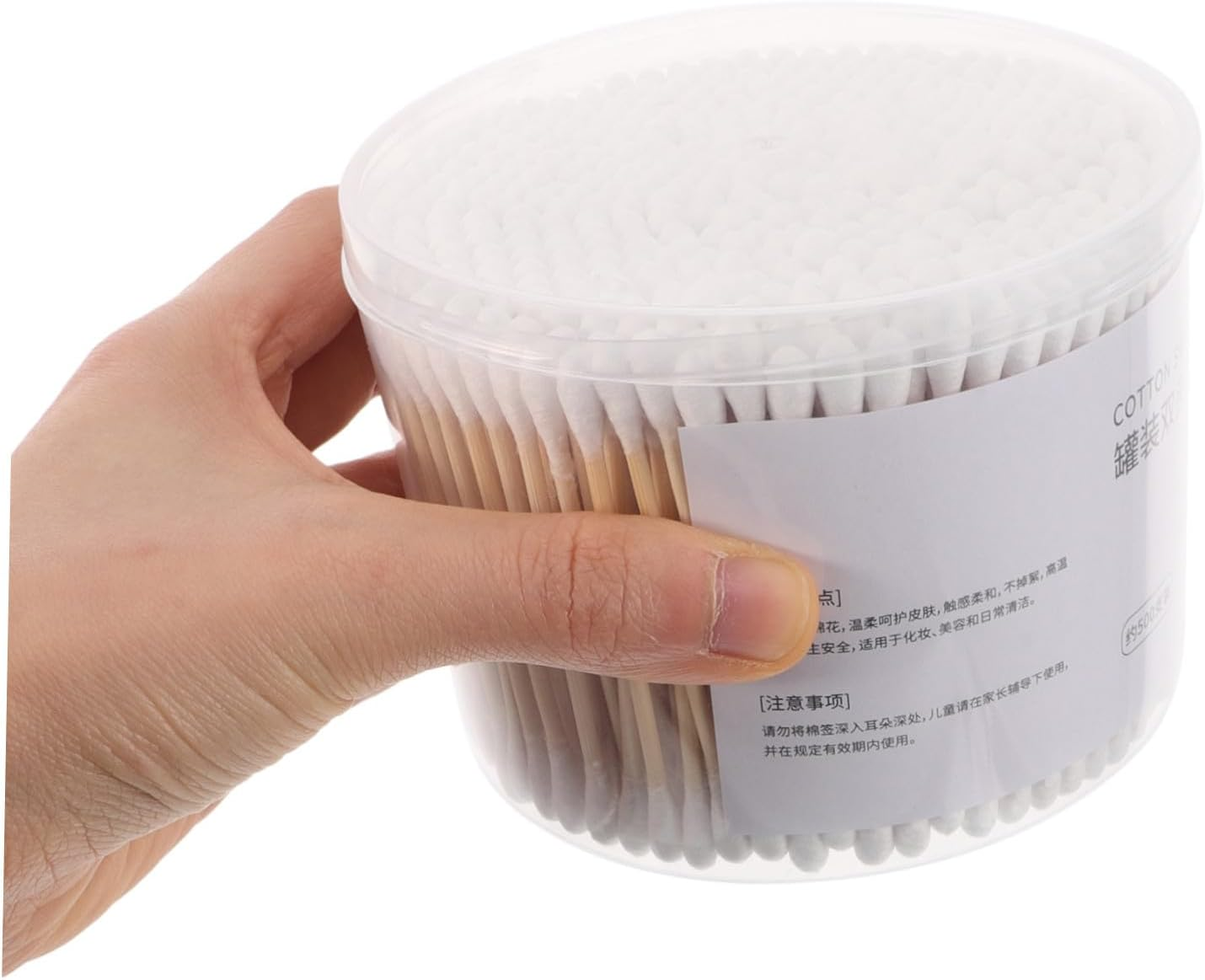 STAHAD Double-Headed Cotton Swabs 500Pcs Wooden Sticks for Ear Cleaning Makeup and Household Use Baby Beauty Cotton Tips