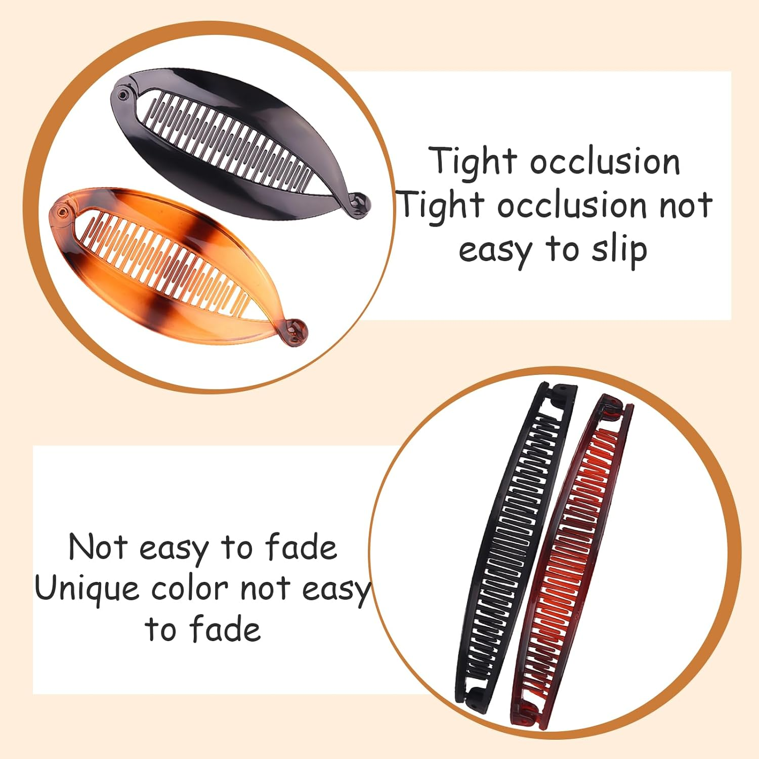 AYNKH 4 Pieces Banana Hair Clips, Women Clips Long Hair Ponytail Plaiter Set for Fine and Thick Hair for Girls image number 5