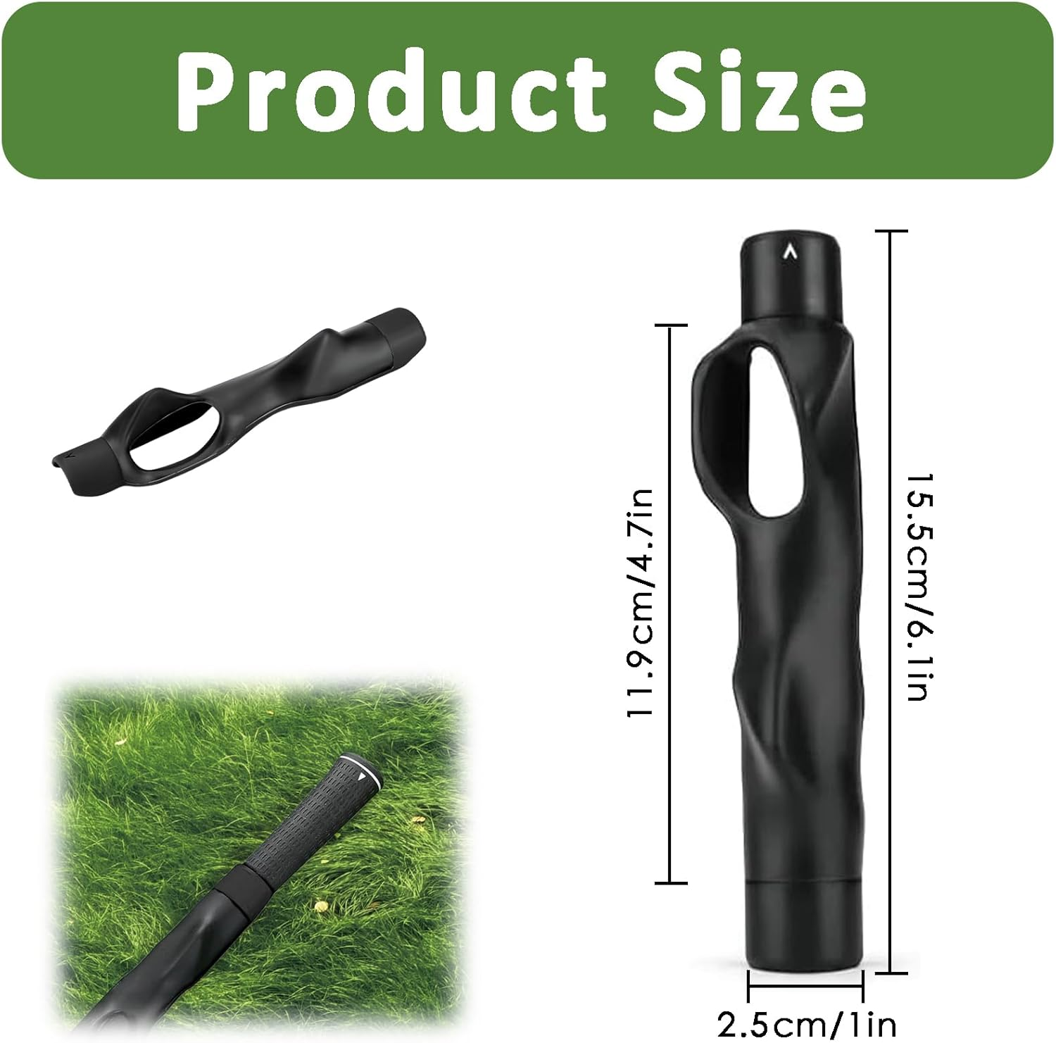 1Pcs Golf Club Grips, Golf Grip Training Aid, Premium Swing Training Aid for Muscle Memory for Golf Beginner Men Women Kids Golf Grip Trainer( Black ) image number 2